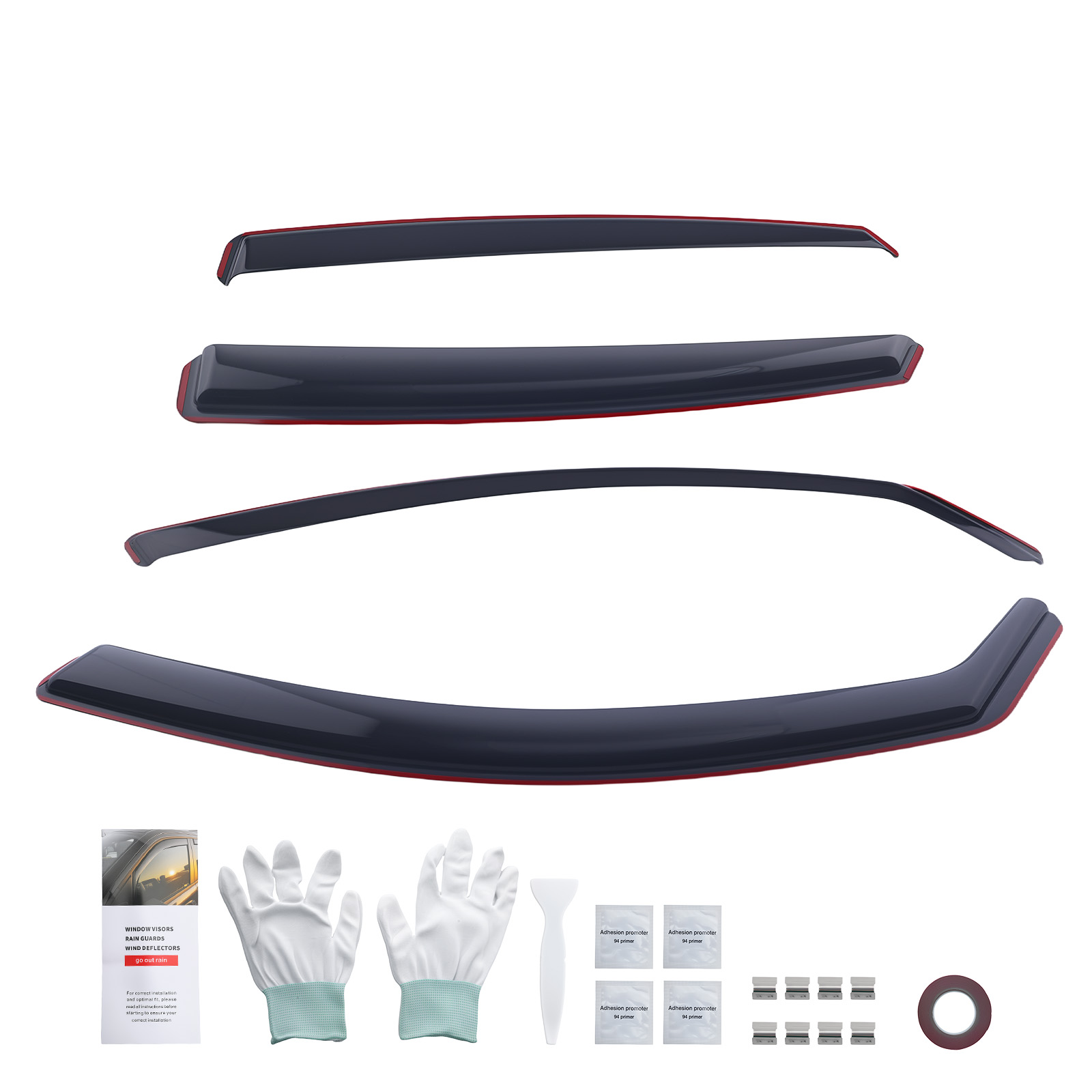4 Door Acrylic Wind Deflectors for Audi A4 B8 Saloon 2009-2015 Rain Guards