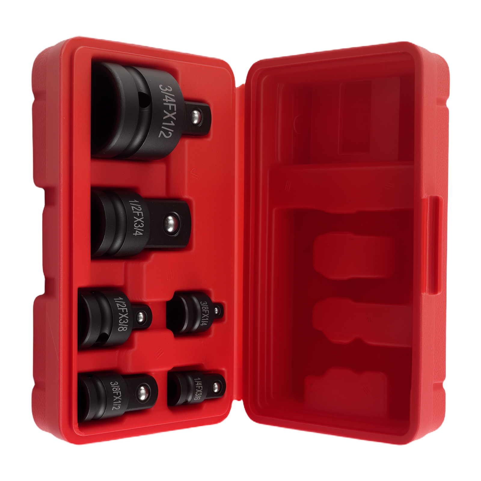 6PC Professional Socket Set 1/4 3/8 1/2 Drive Impact Rated Steel with Case