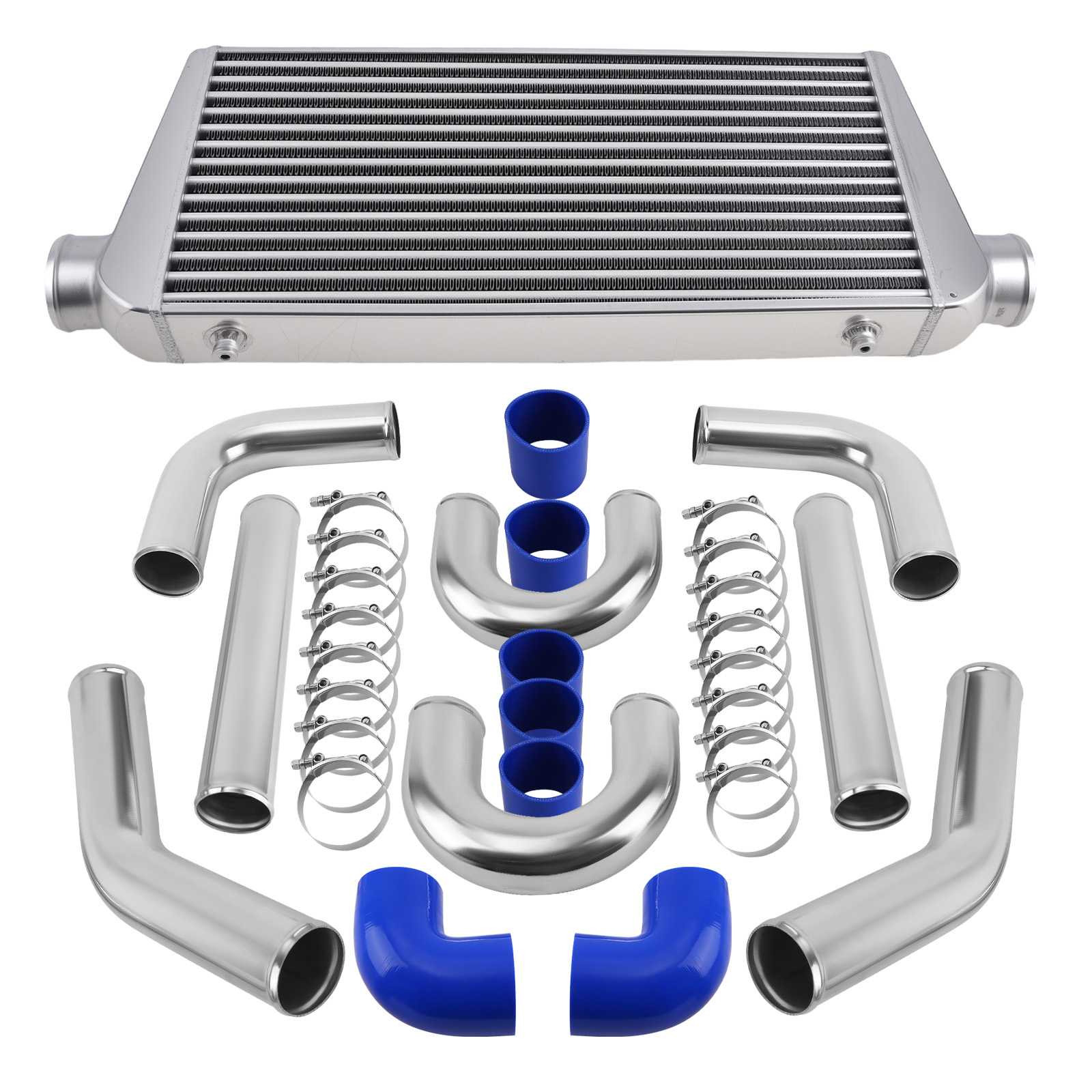 Universal Intercooler Turbo Refroidisseur 600x300x76mm + 76mm Piping Pipe Kit