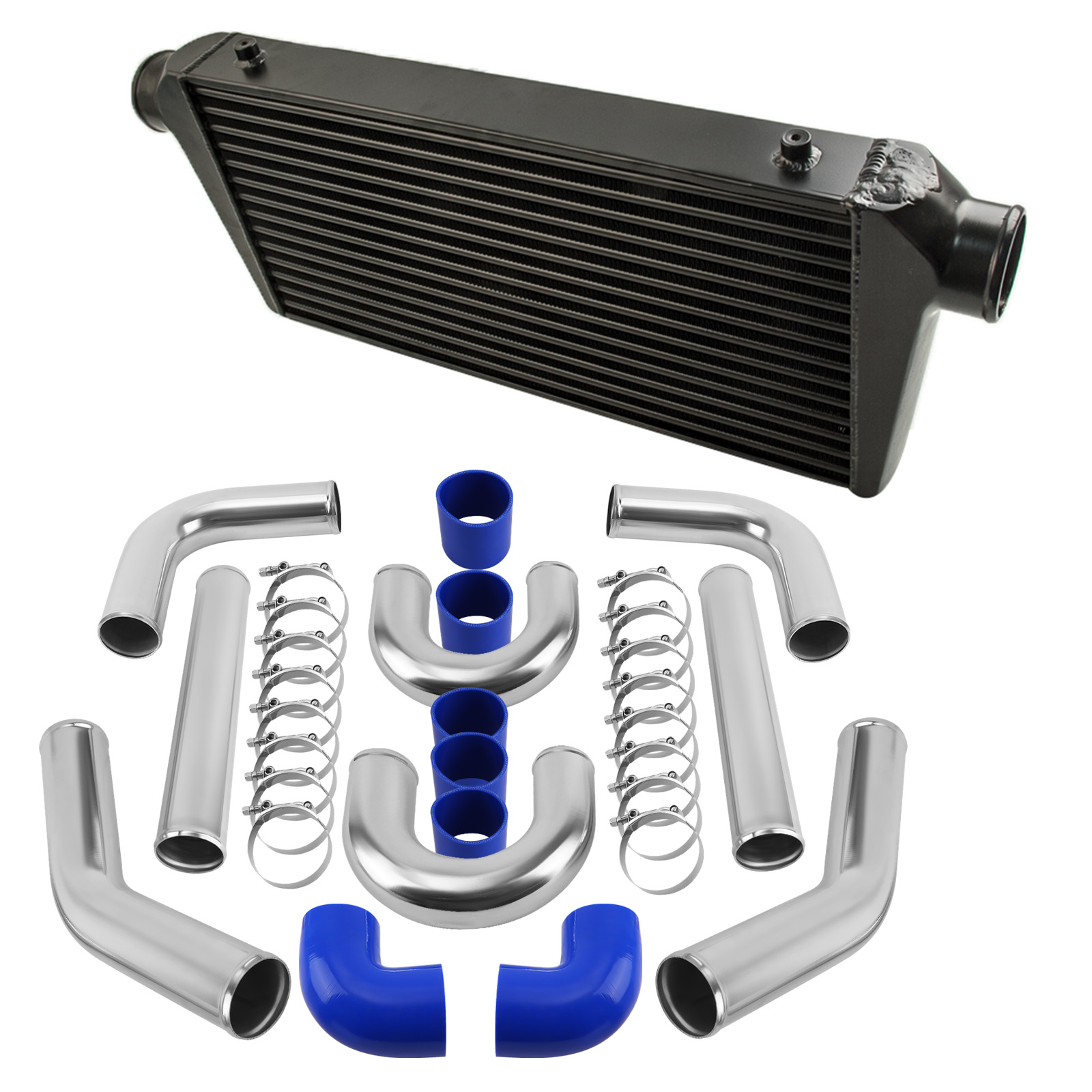 Noire Intercooler 600x300x76mm Turbo Intercooler Universel & 3