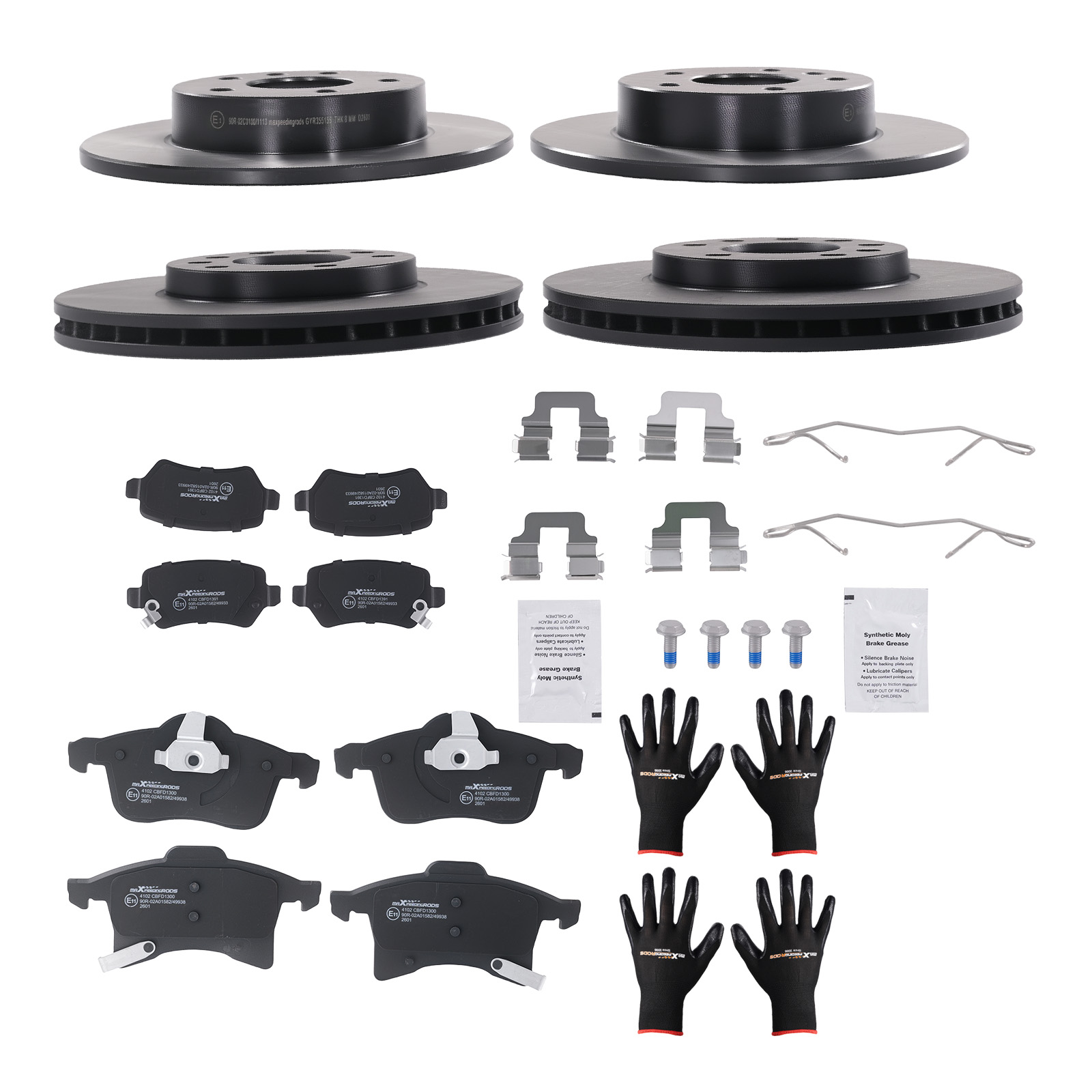 Brake Discs and Brake Pads Front Rear for Opel Astra G H Combo Van 1605177