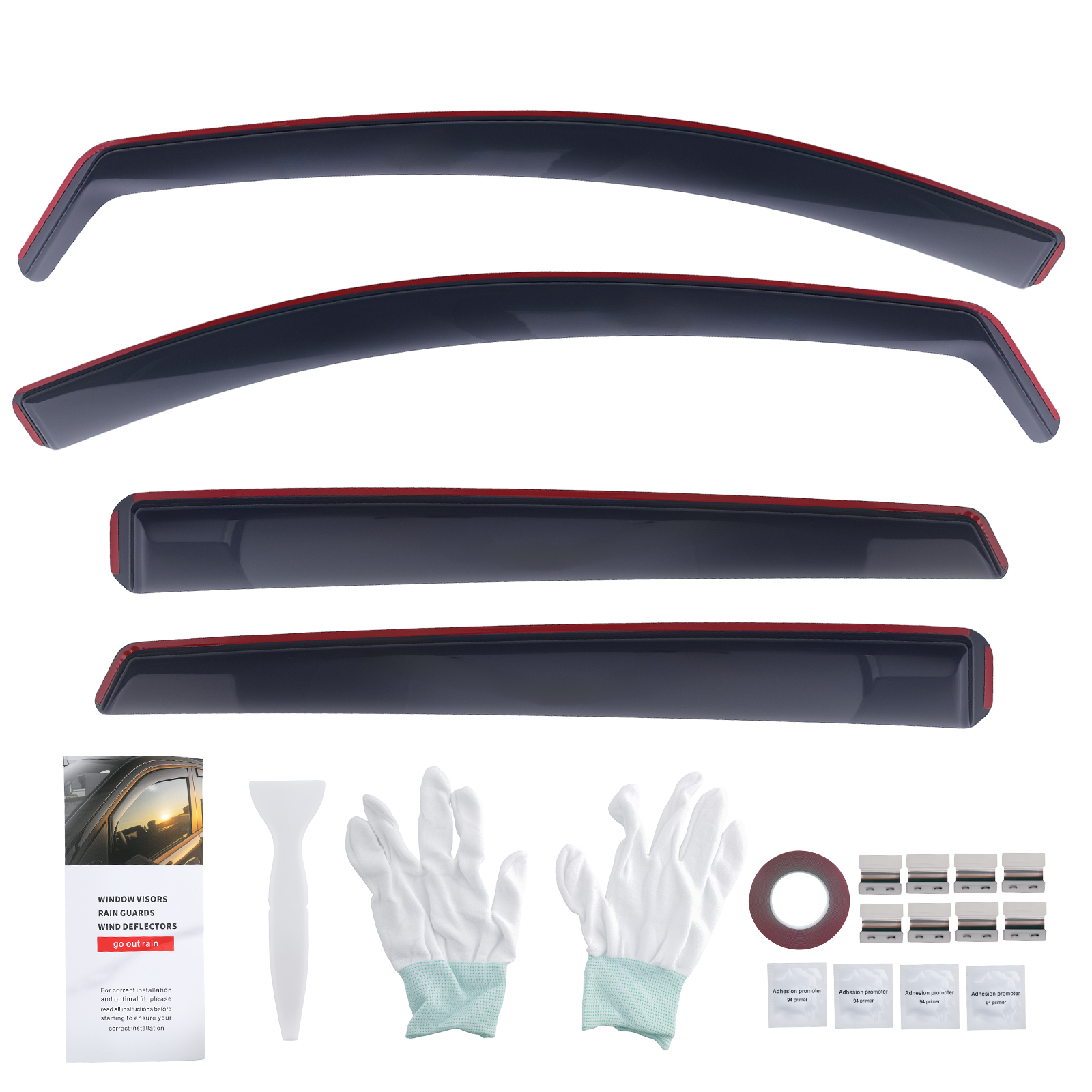 4pcs Wind Deflectors for Seat Ibiza MK5 2017-2024 Acrylic Window Rain Guards