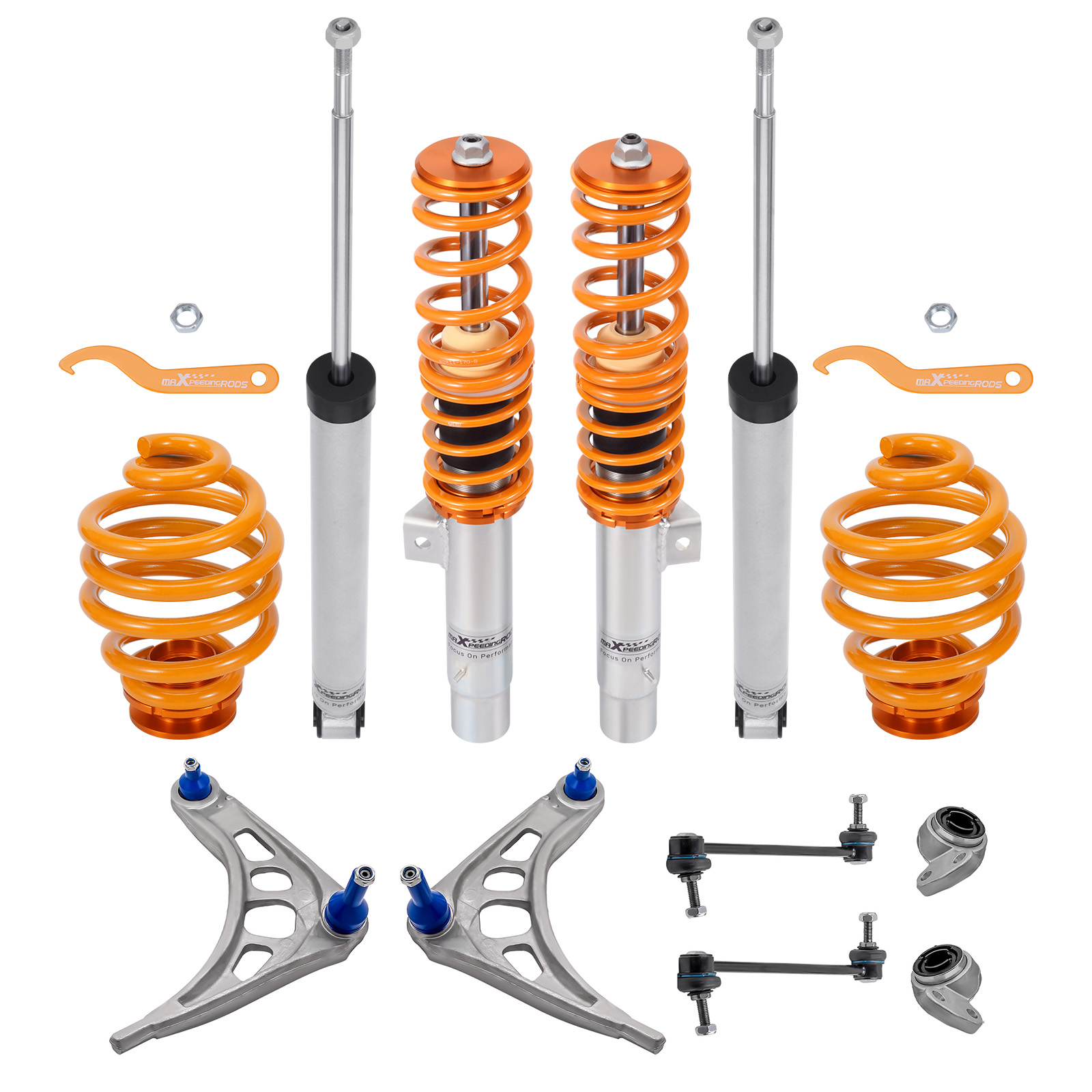 Kit Coupling Rod Stabiliser Sway Bar for BMW 3 Series E46 Coilovers 4pcs