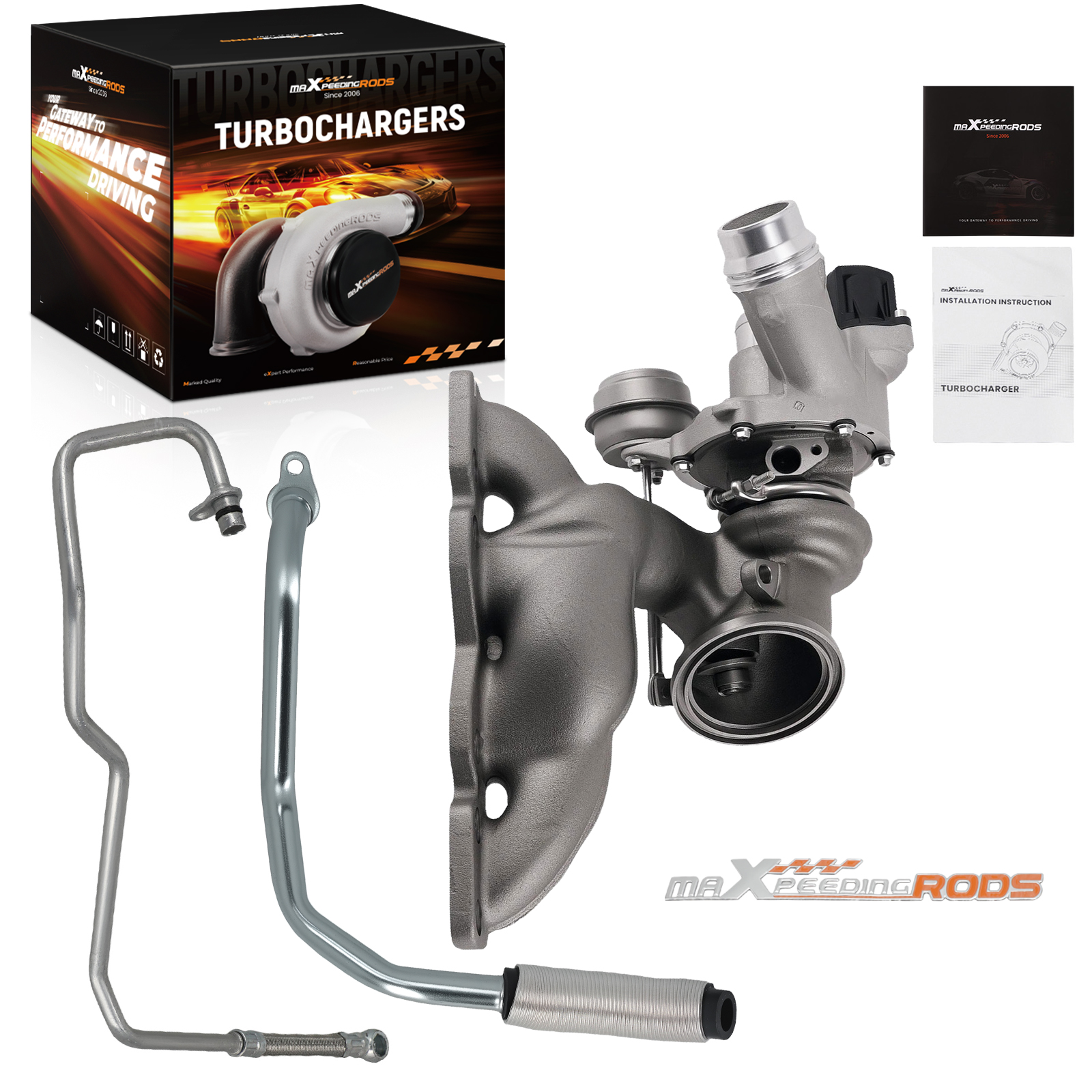 Turbo w/ Oil Feed Return Hose Kit for BMW 1 3 Series F20 F30 116i 316i 2011-