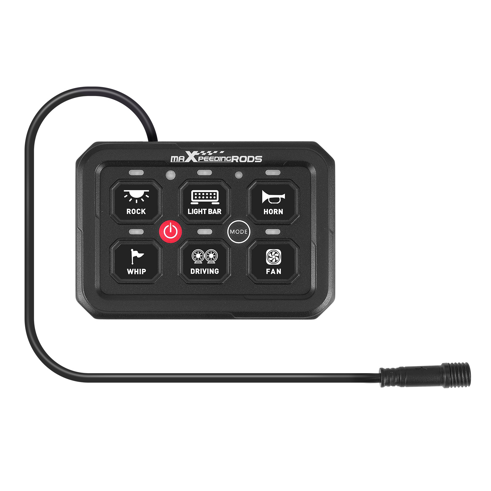 Universal 6 Gang Switch Panel For Car Marine Boat RGB Touch Control 60A 12V-24V