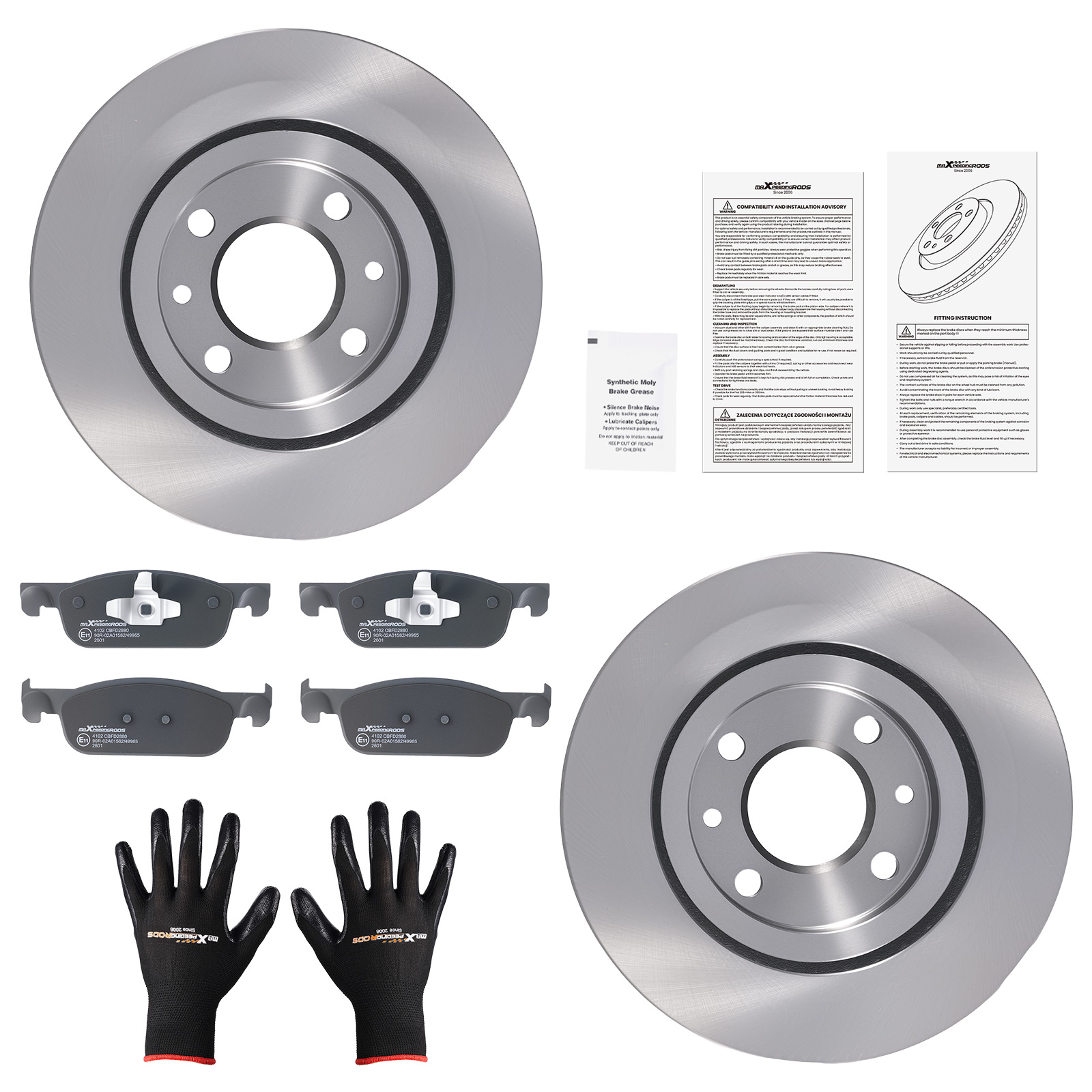 Front Brake Discs Pads Kit for Dacia Sandero/Renault Logan 2015-2023 402067615R