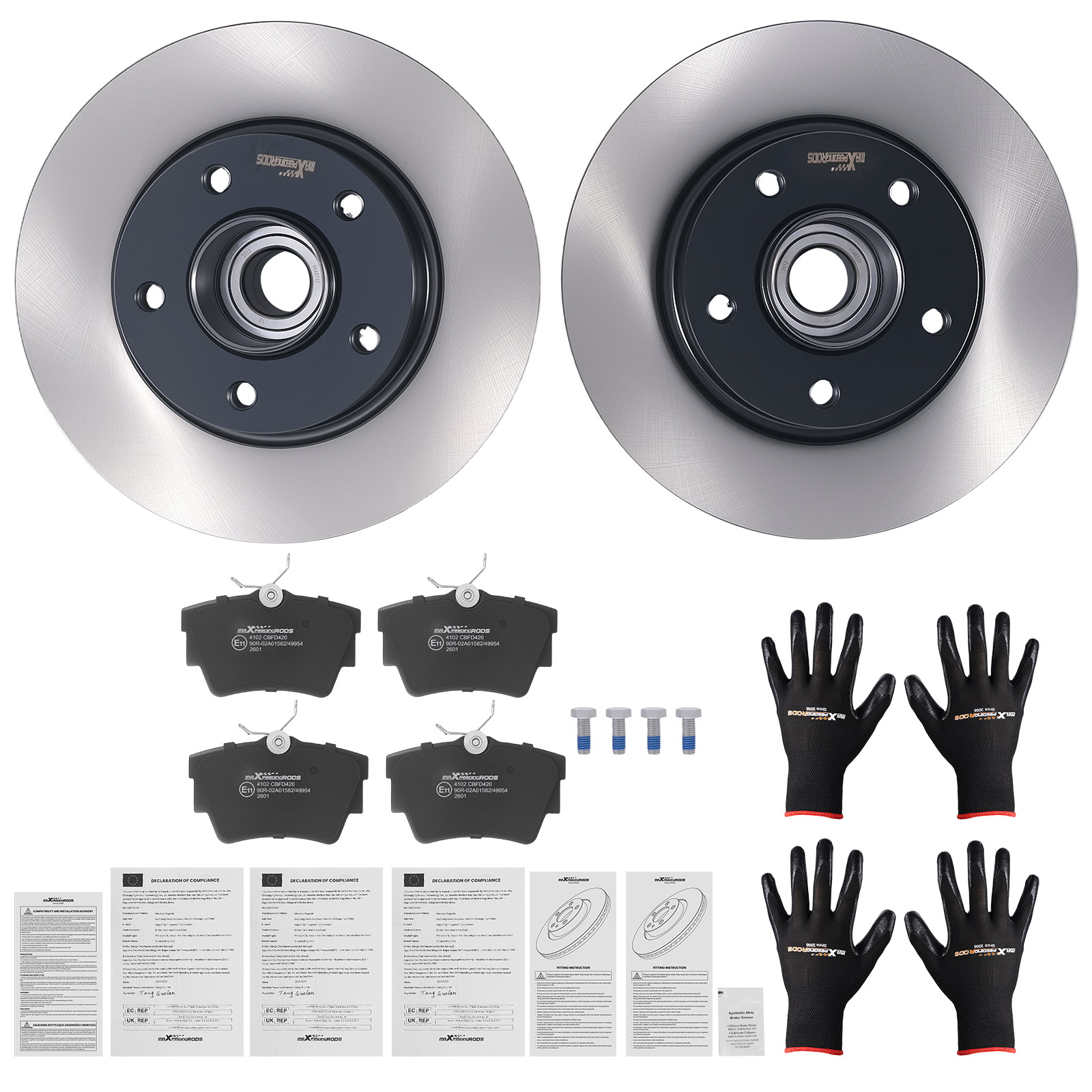 Rear Brake Discs Pads Kit for Renault Trafic/Opel Vivaro 2001-2014 4320600QAD