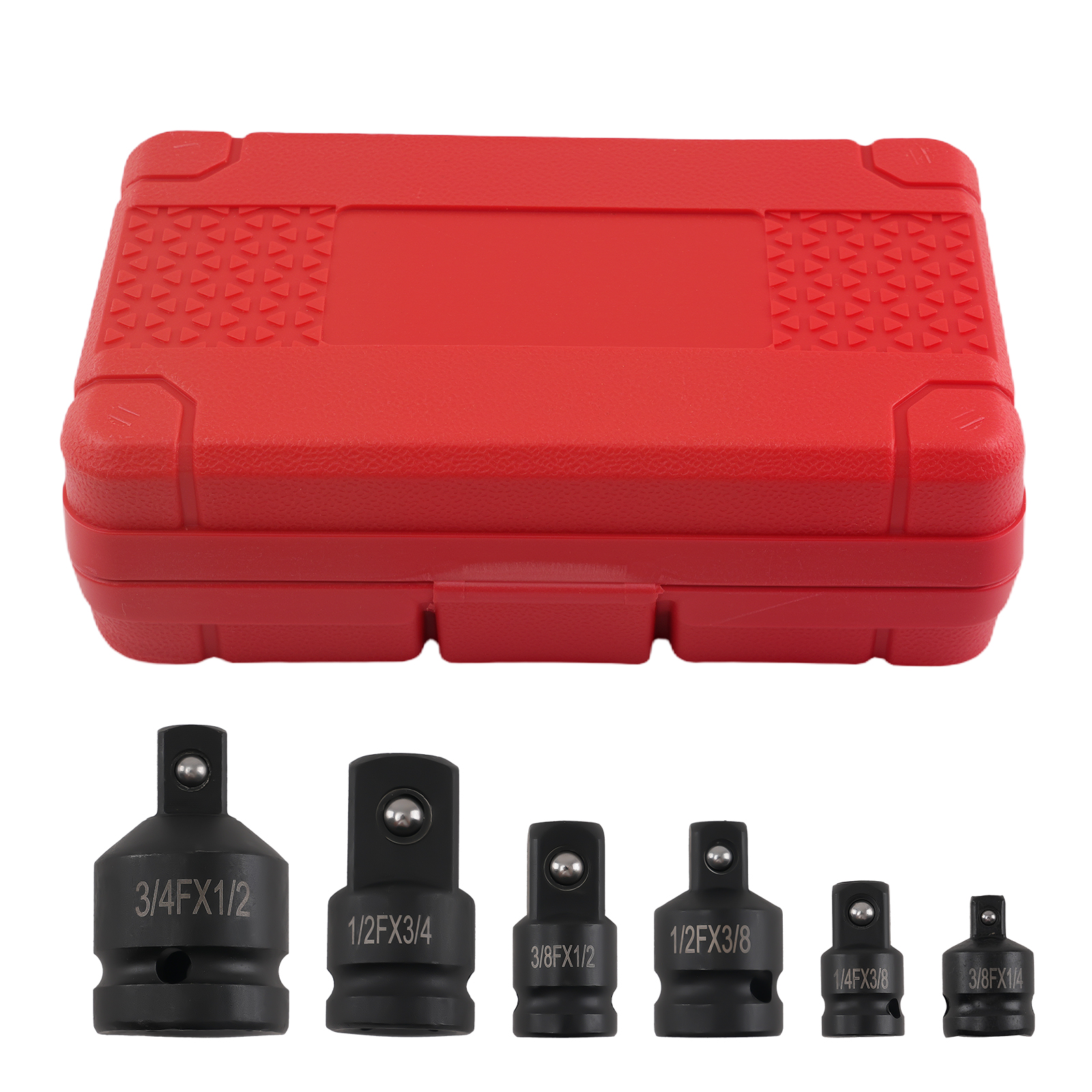 6PC Professional Socket Set 1/4 3/8 1/2 Drive Impact Rated Steel with Case