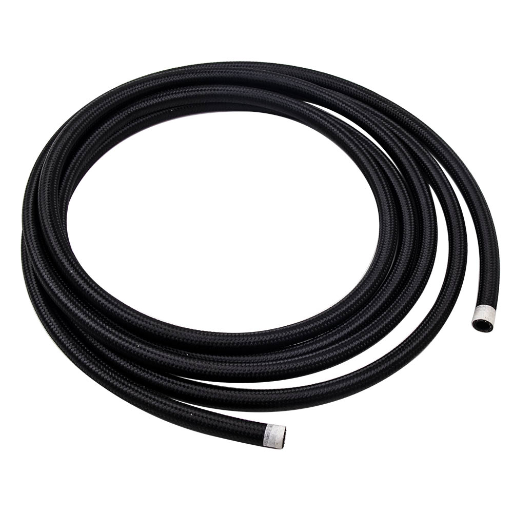 -8 AN8 Steel Nylon Braided Oil Fuel Line Hose End Fitting Kit 16 Feet 5 Meter