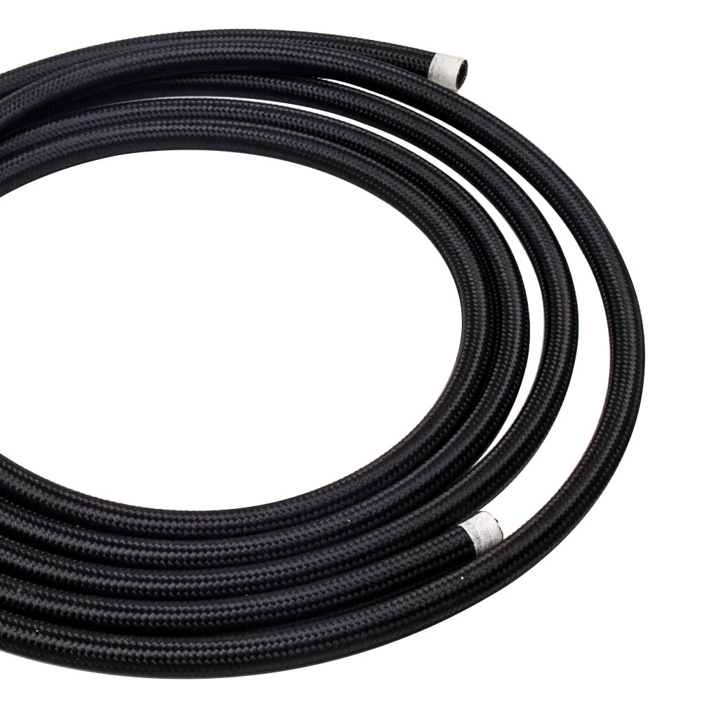 -8 AN8 Steel Nylon Braided Oil Fuel Line Hose End Fitting Kit 16 Feet 5 Meter