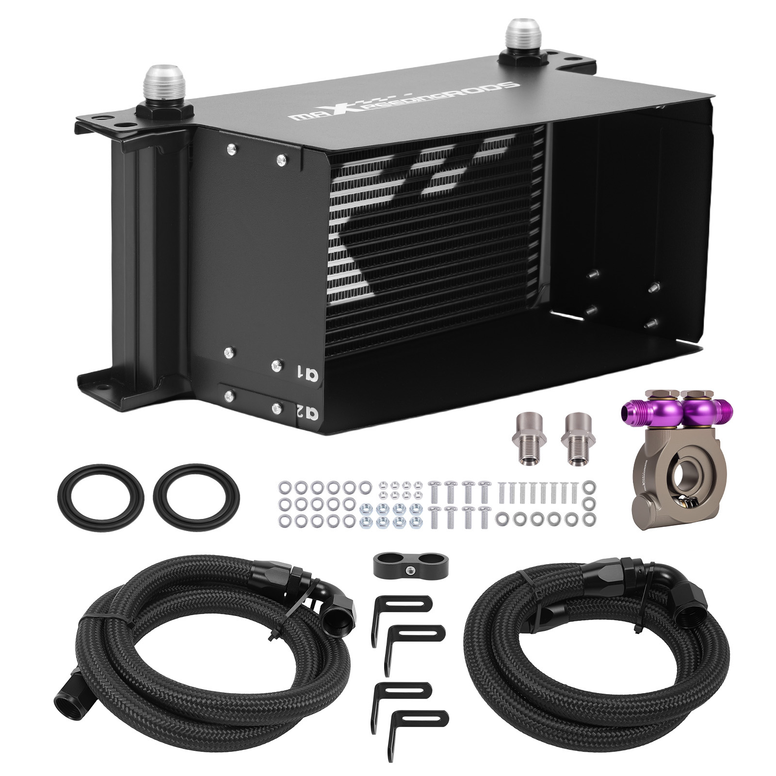 Radiateur Huile Transmission 19 Rangs AN10 Adaptateur Sandwich M20x1.5 3/4-16