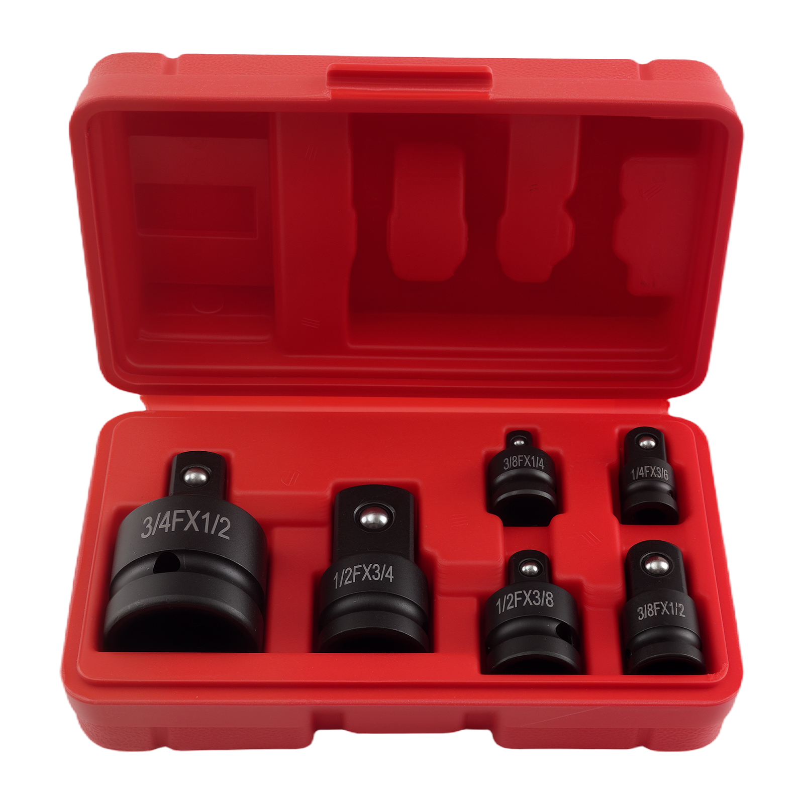 6PC Professional Socket Set 1/4 3/8 1/2 Drive Impact Rated Steel with Case