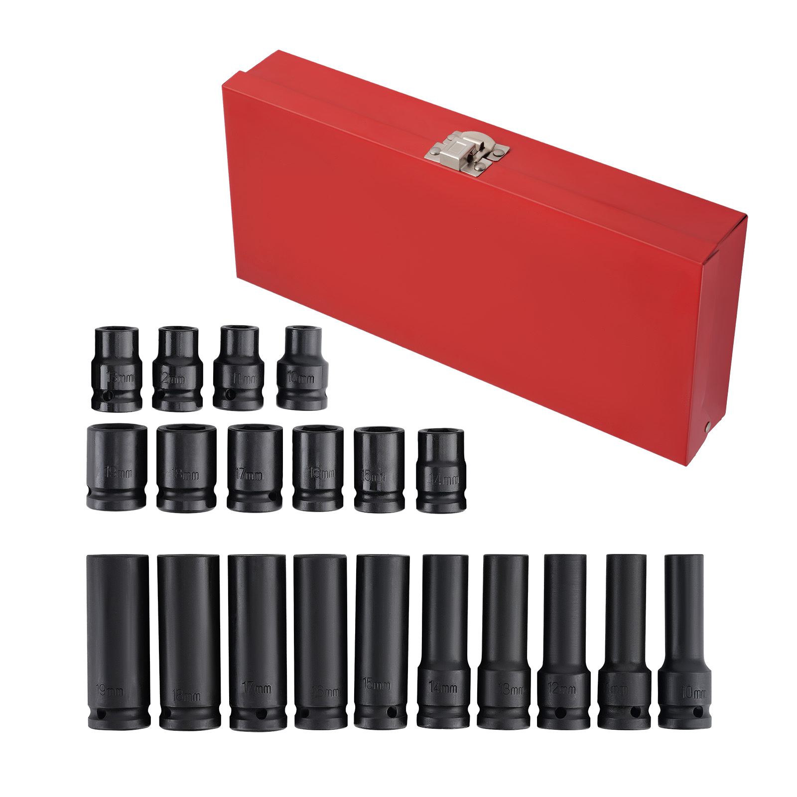 BFO Heavy Duty 1/2 Drive Deep Impact Socket Set Long Reach Wheel Wrench Nut 20PC