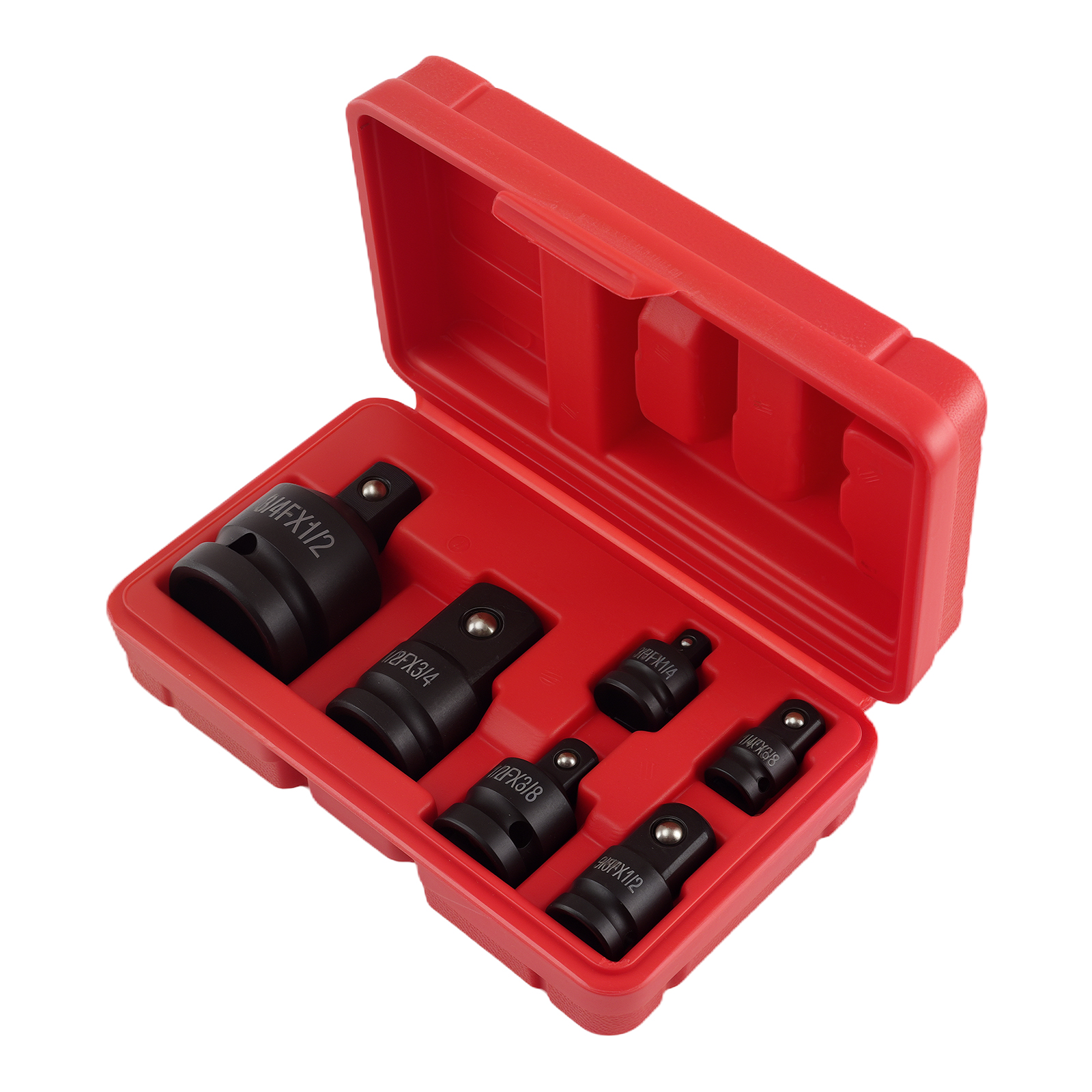 6PC Professional Socket Set 1/4 3/8 1/2 Drive Impact Rated Steel with Case