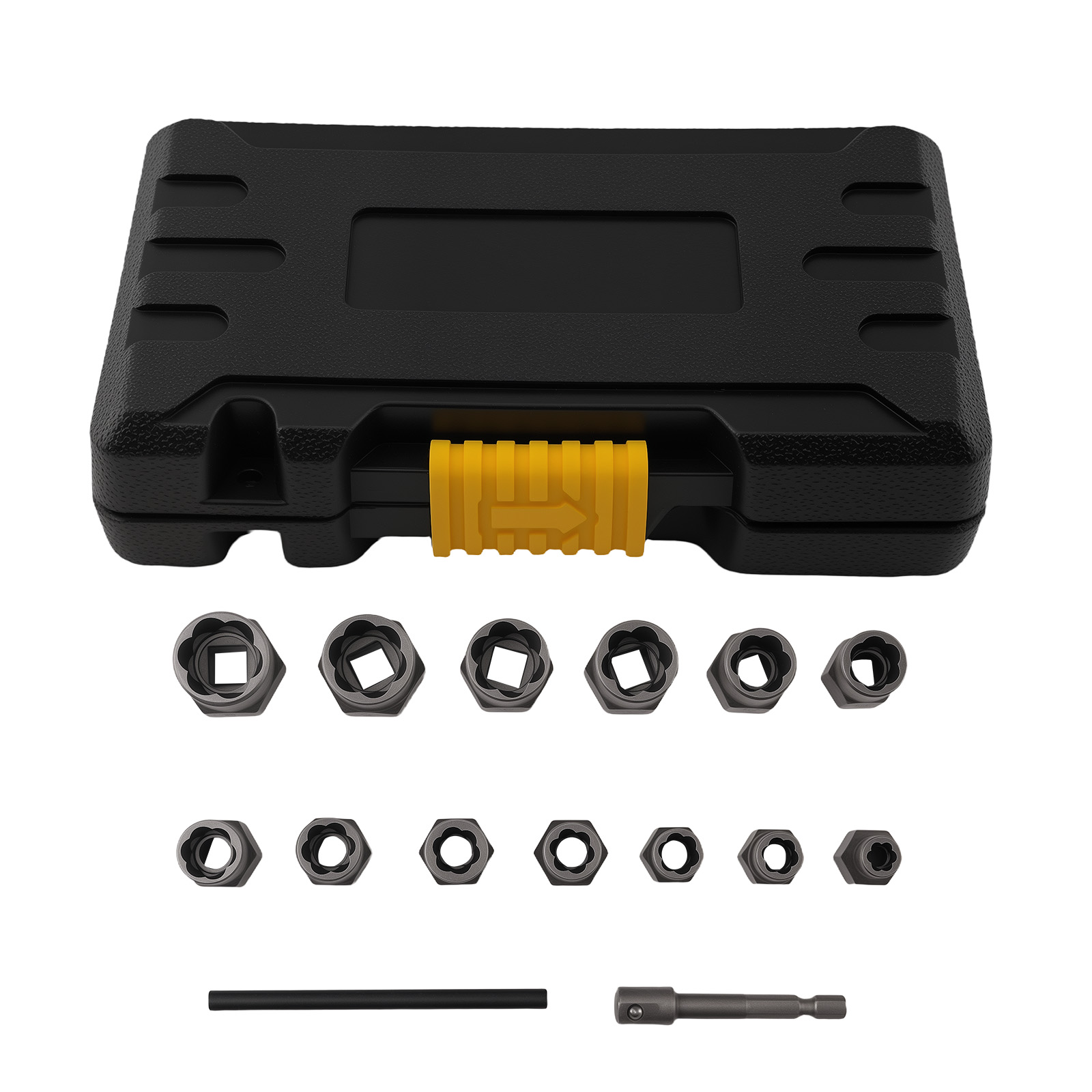 15PCS Bolt Extractor Socket Set for Damaged Lugs 6.35-19mm Impact Tool Set