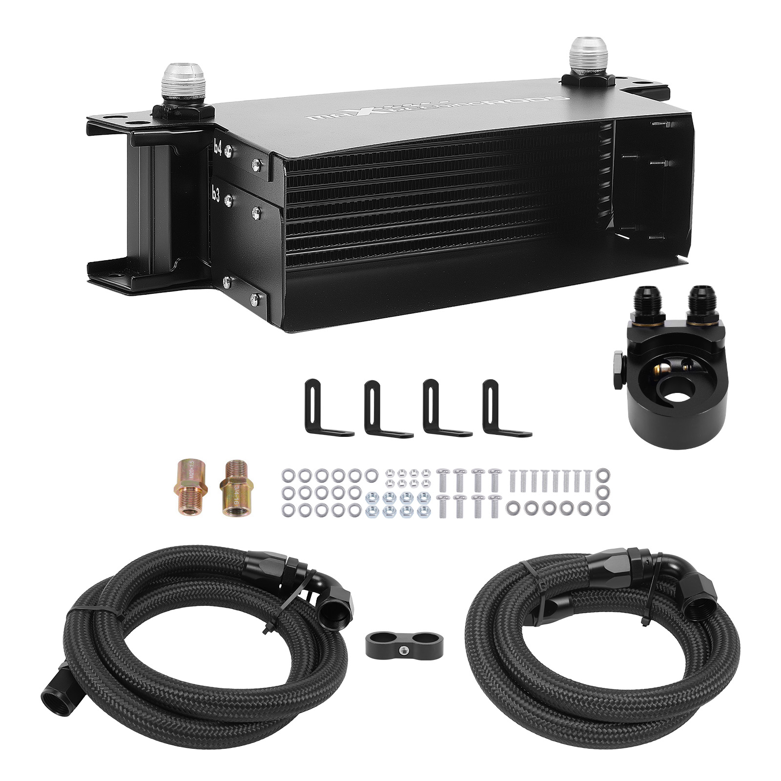 Kit Refroidisseur Huile 10 Rangées Universel Aluminium AN10 Thermostat