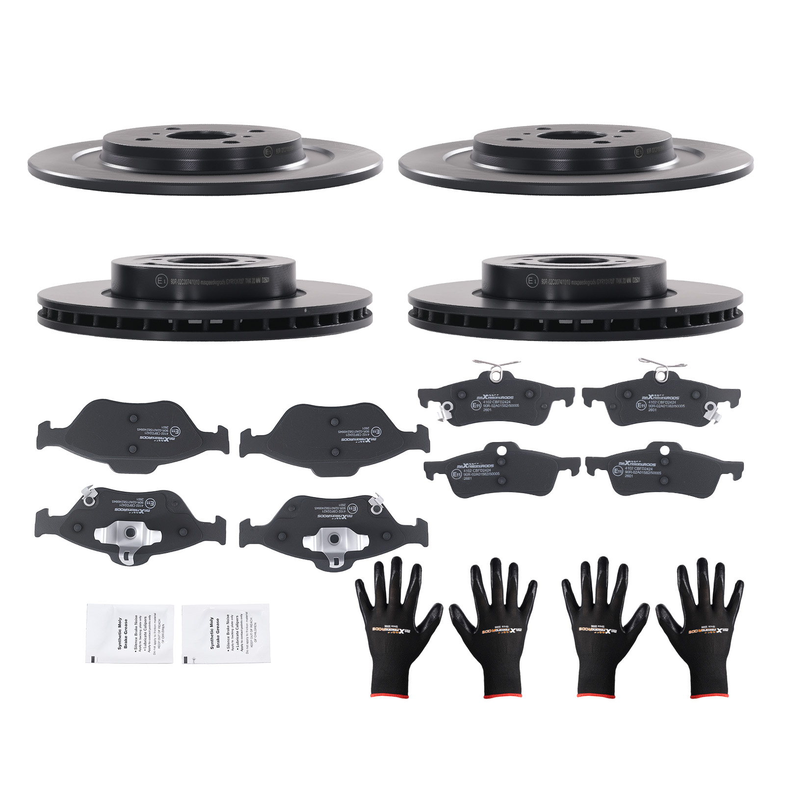 Front + Rear Brake Discs and Pads for Toyota Yaris P9 1.4 D-4D 06-11 435120D060