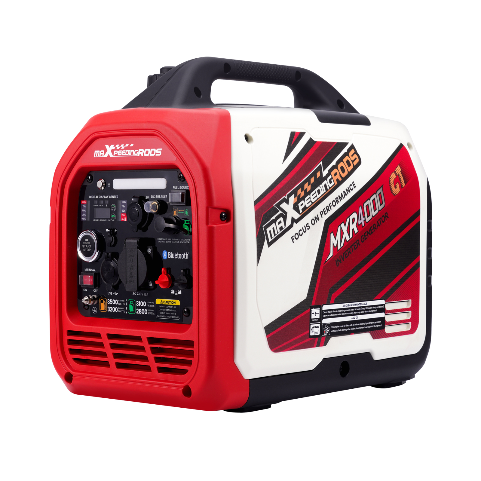 Groupe électrogène Inverter 3300W LPG essence Bluetoot E-Start Silencieux camp
