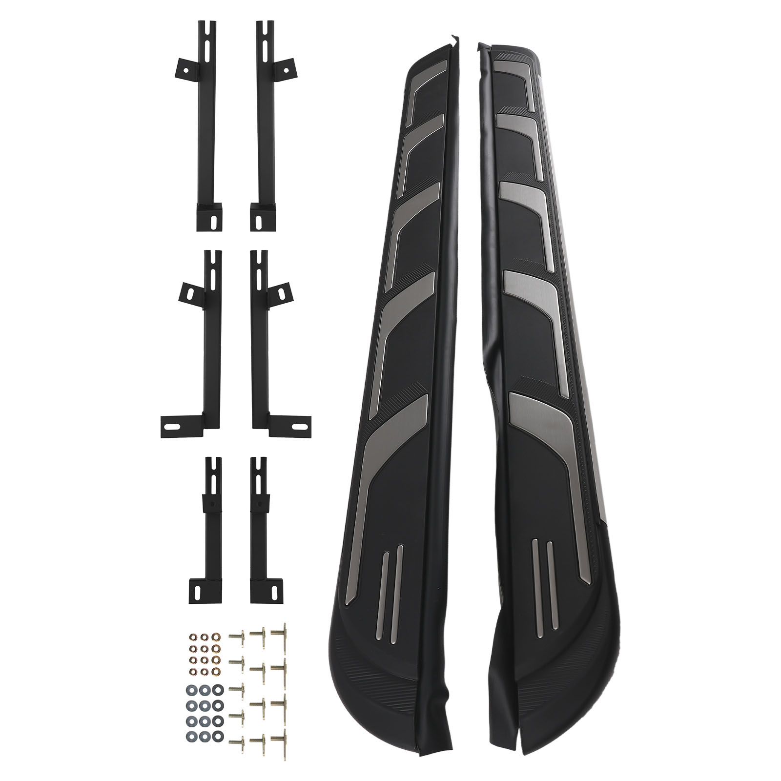 Black Side Step Running Board for AUDI Q7 2017-2023 4M 4MB Aluminum Pair