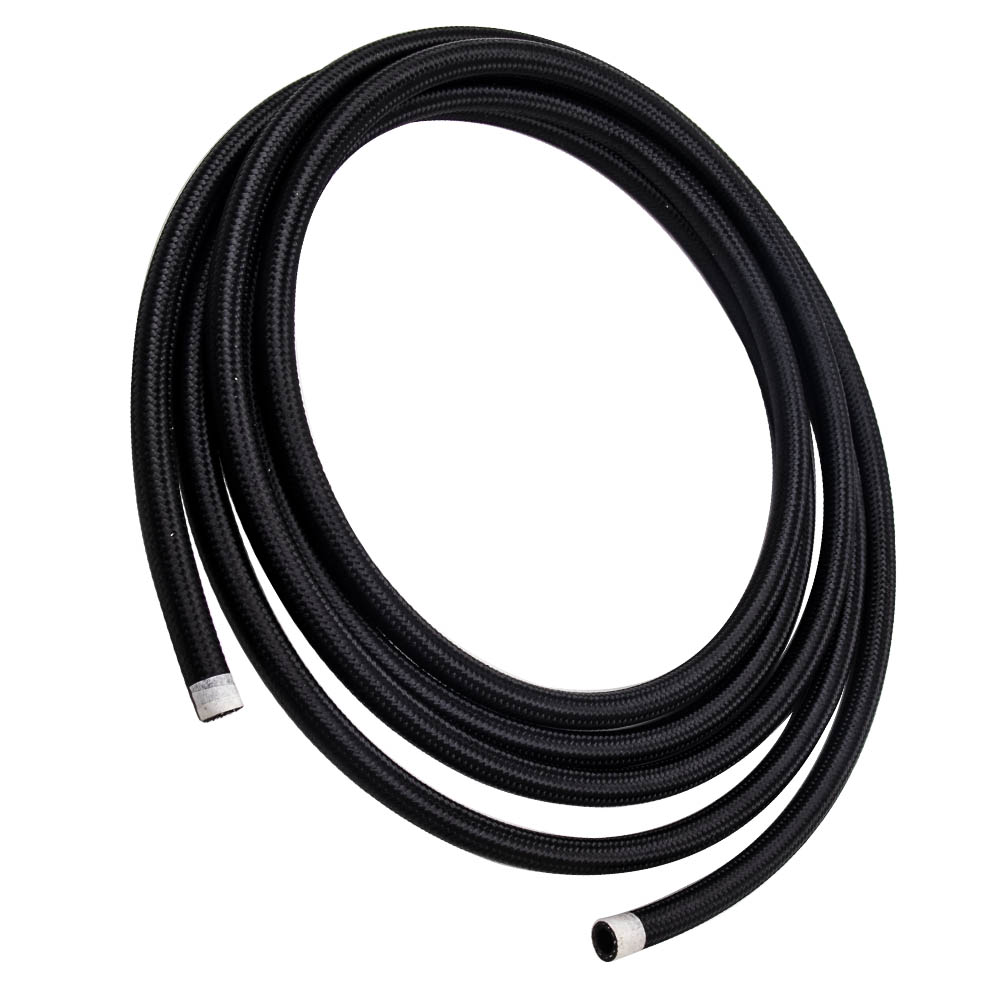 -8 AN8 Steel Nylon Braided Oil Fuel Line Hose End Fitting Kit 16 Feet 5 Meter