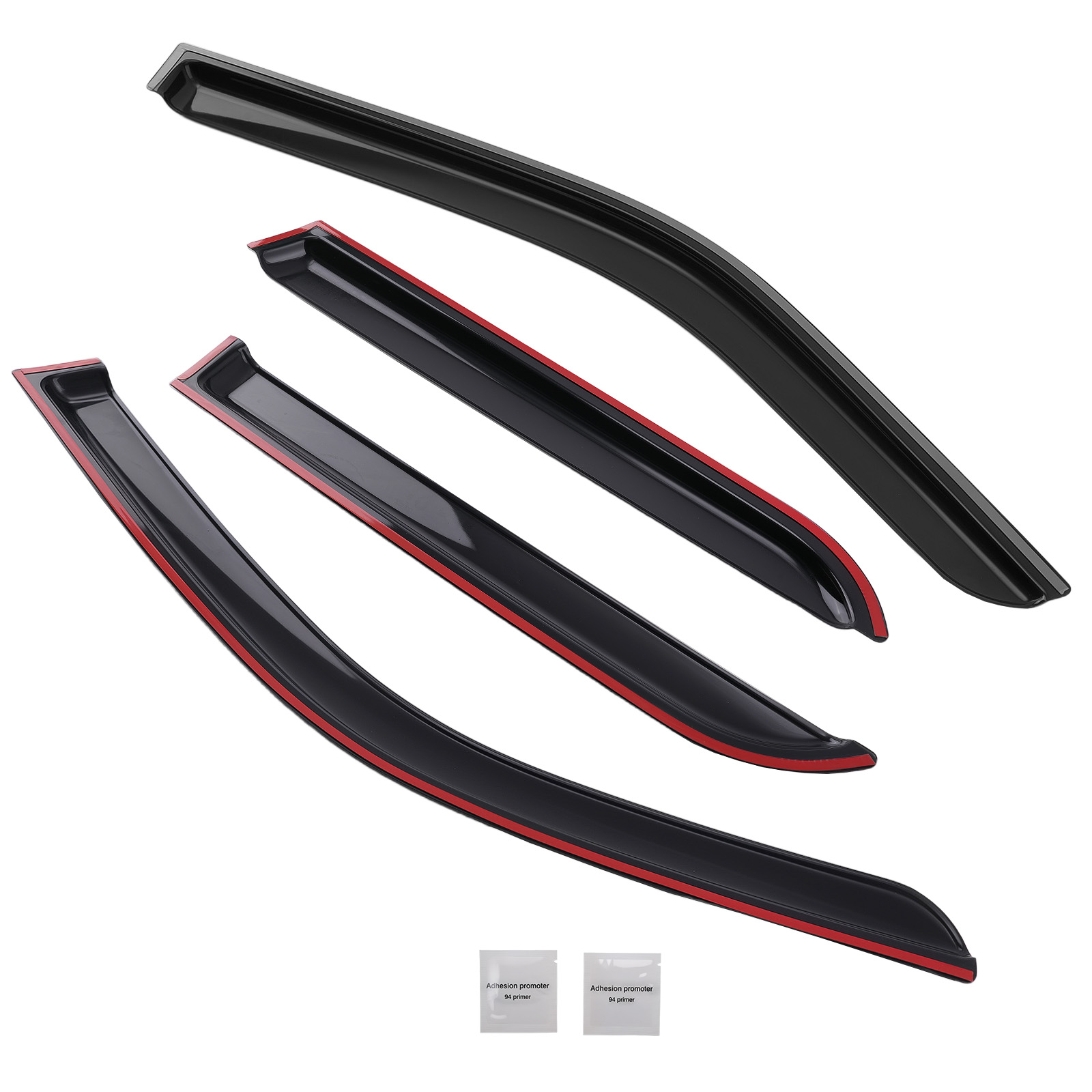 Rain Guards for Ford Kuga 2008-2012 Outside Mount Black  Front Rear 4-Piece Set