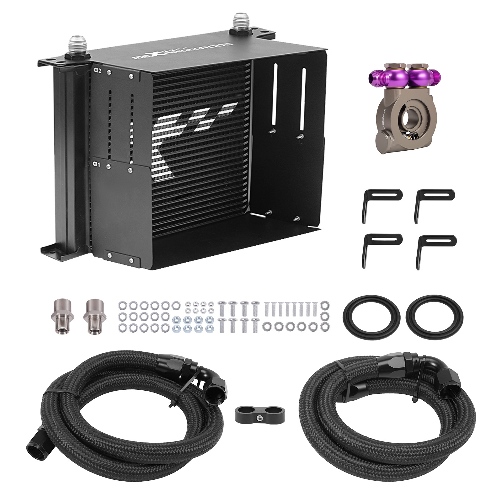 Refroidisseur Huile Transmission 30 Row Thermostat AN10 Adaptateur Universel