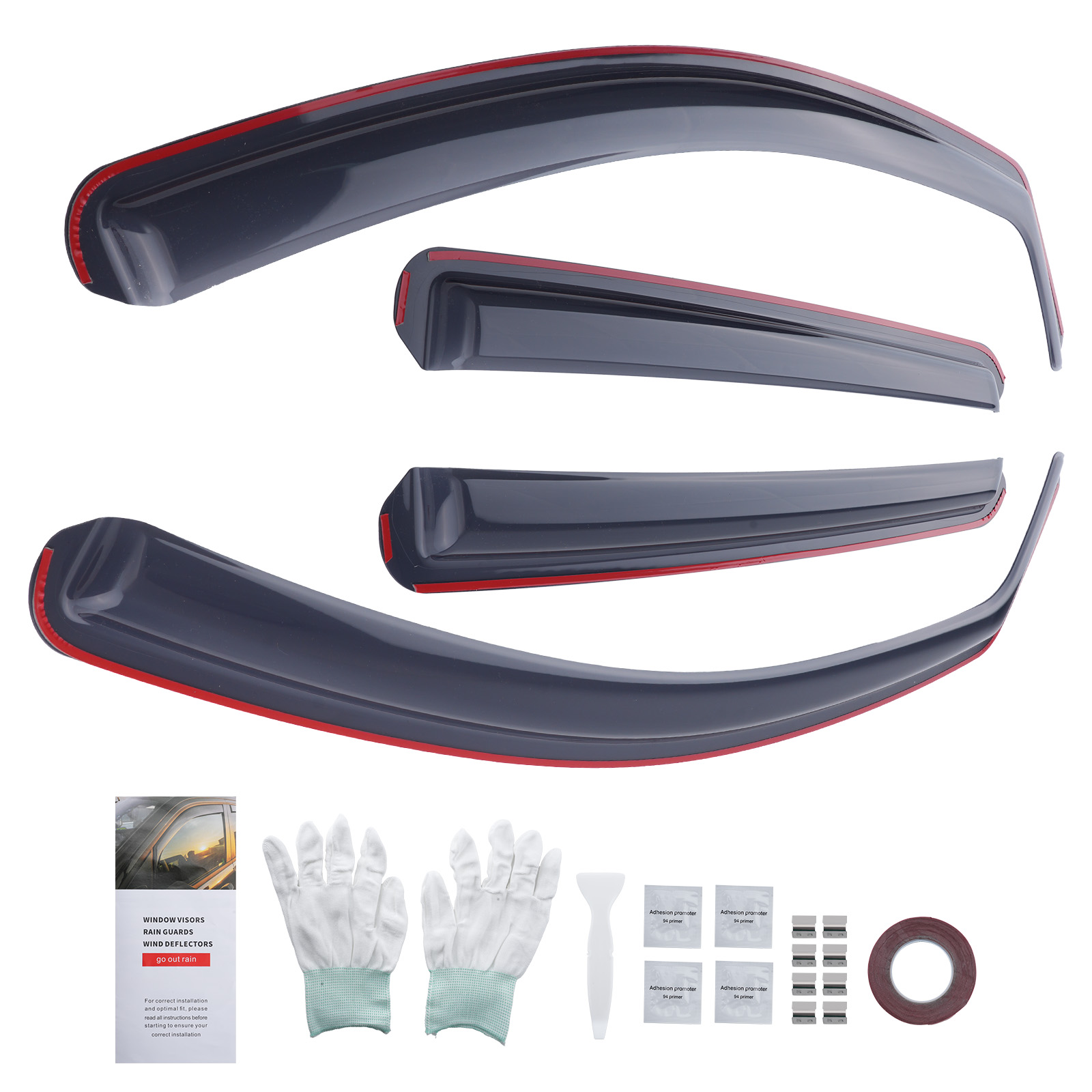 Acrylic Window Visors for Nissan Qashqai 2007-2013 Tinted 4pcs