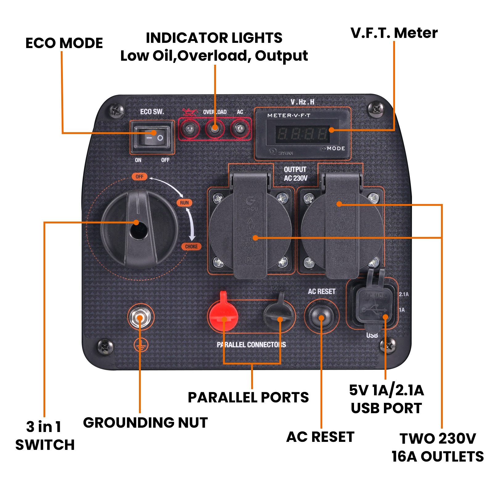 2300W Groupes électrogènes Inverter Avec compteur numérique for le camping