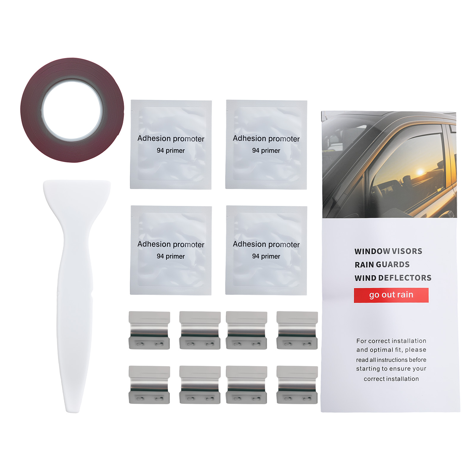 4 Door Acrylic Wind Deflectors for Audi A4 B8 Saloon 2009-2015 Rain Guards