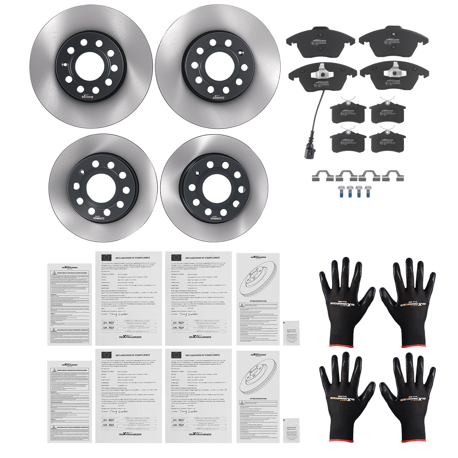Front+Rear Brake Discs Pads Kit for VW Beetle Cabriolet/Seat 2011-19 1K0615601K