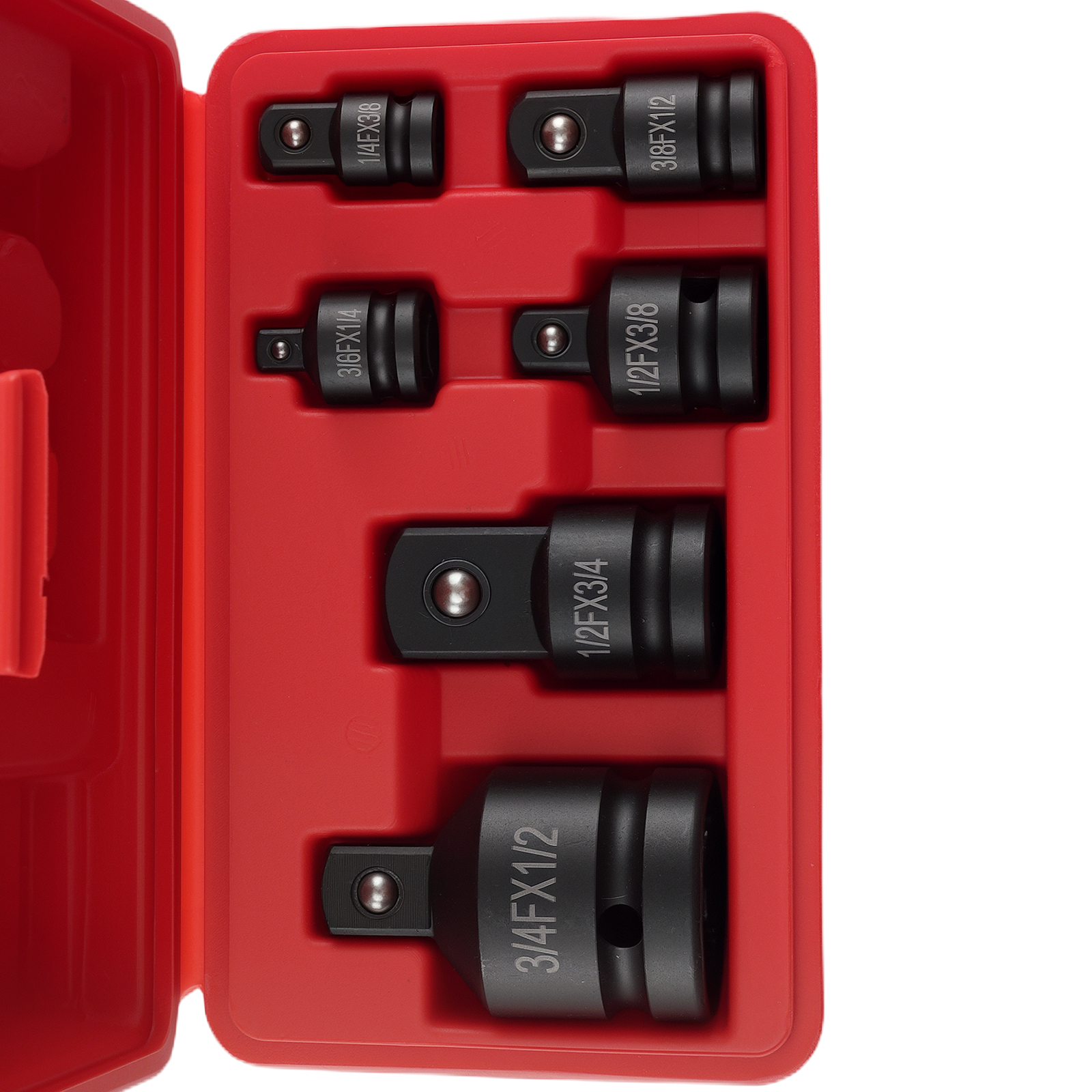 6PC Professional Socket Set 1/4 3/8 1/2 Drive Impact Rated Steel with Case