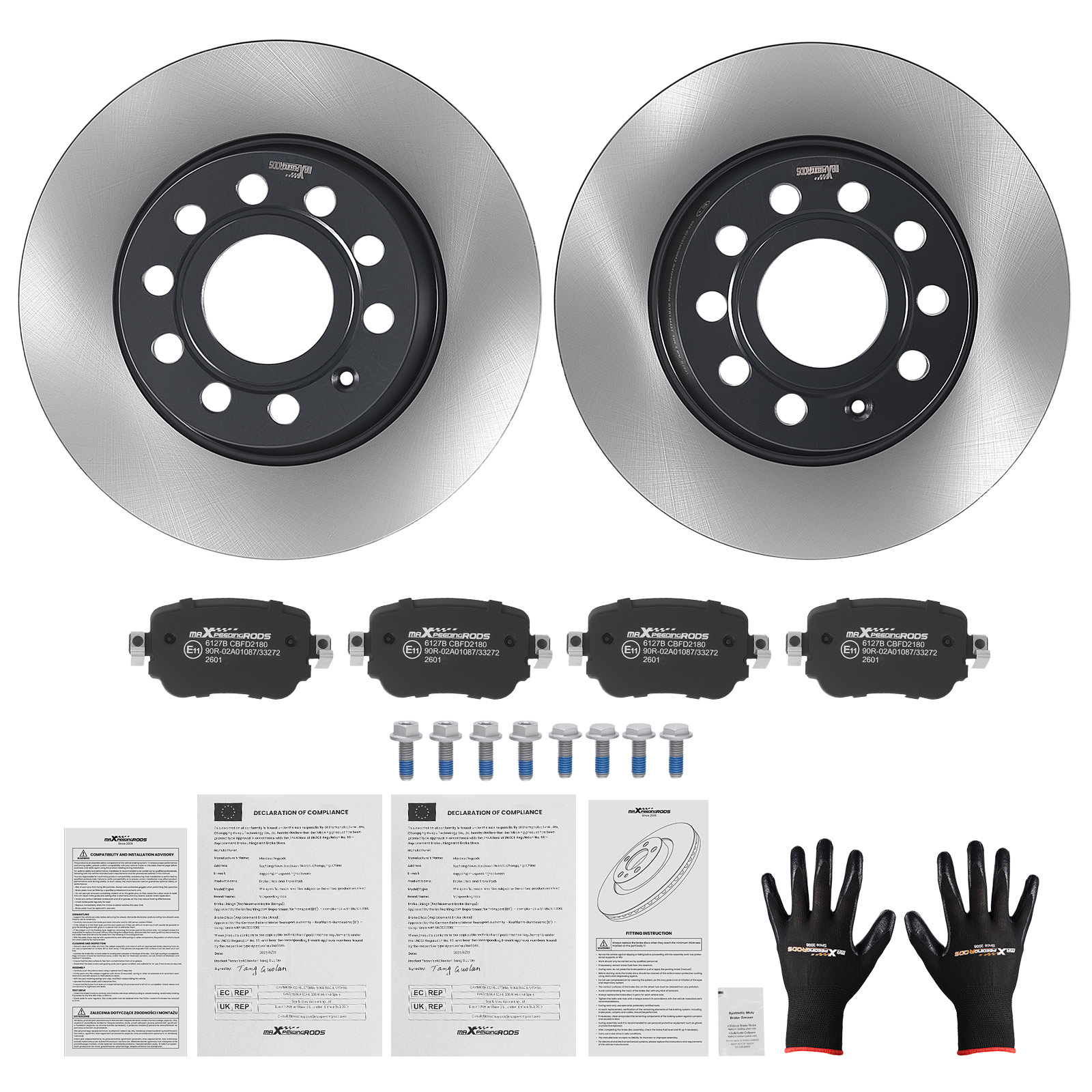 2x Disques + 4x Plaquettes Frein Arrière for Audi A1/Seat Leon 5Q0615601D