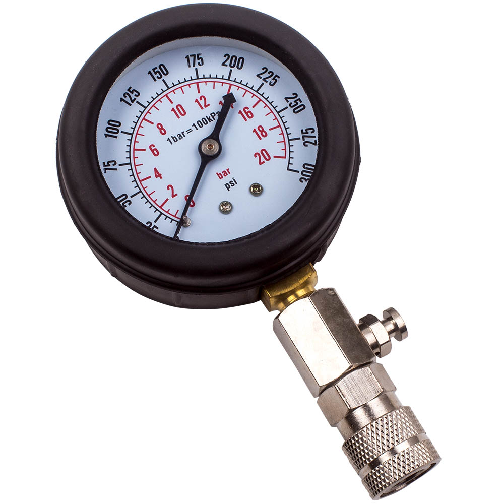 Cylinder Pressure Kit Testeur de cylindre de moteur à essence 0-300 PSI