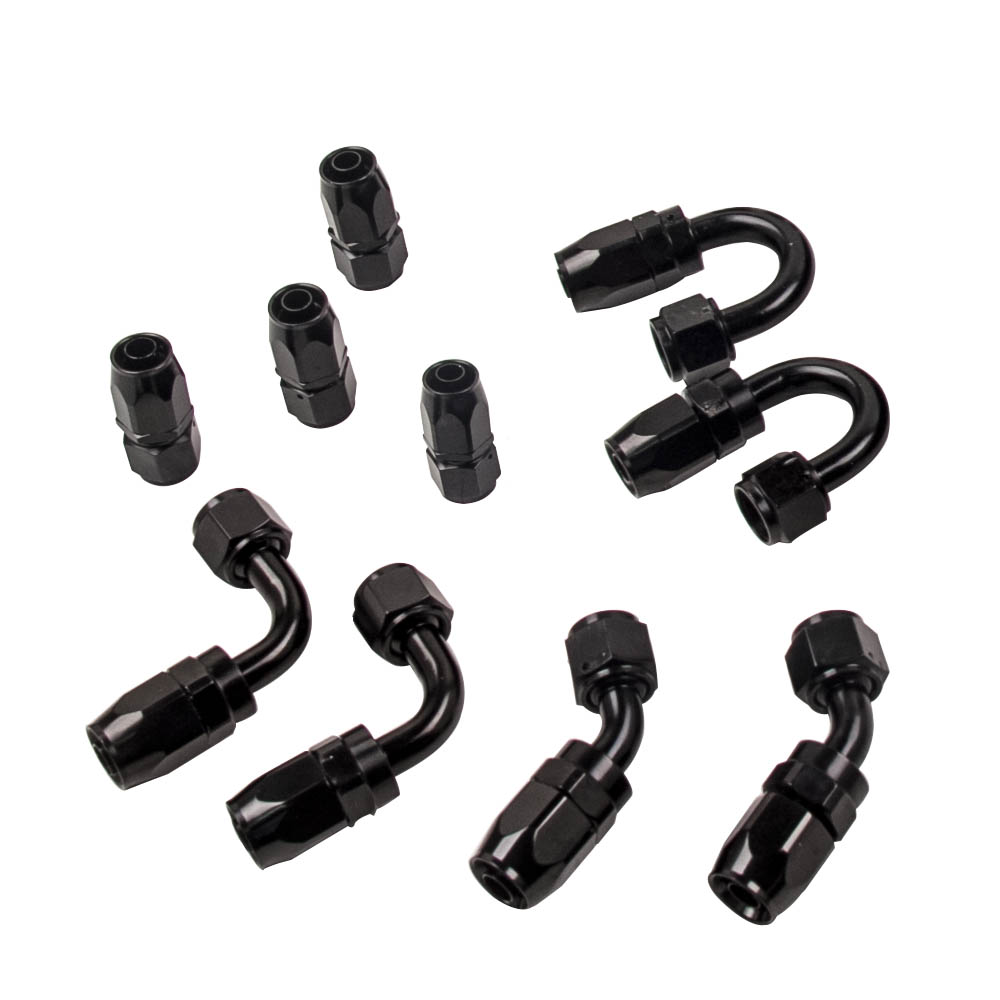 16FT 8AN AN-8 Oil Fuel Line Hose Oil Fuel Line Hose End Fitting Adaptor Kit