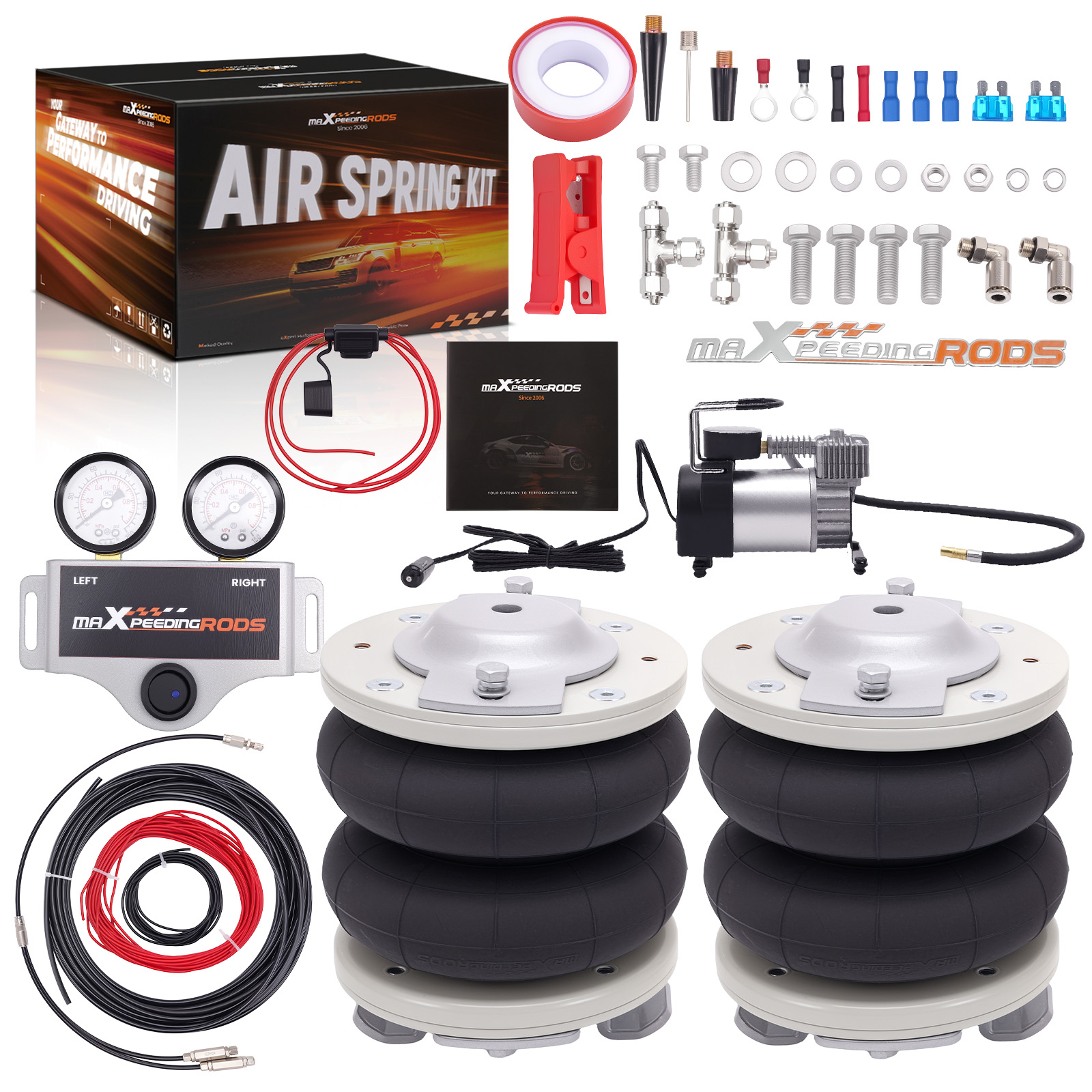 Kit Ressort Pneumatique Arrière W/ Manomètre double for Citroen Relay 1994-2024
