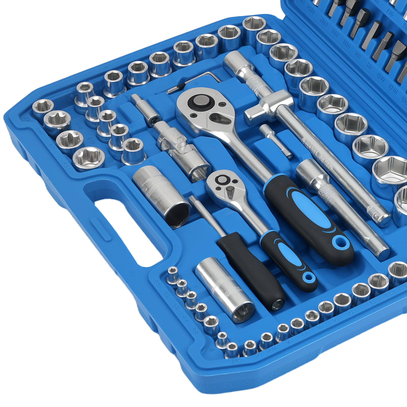 108PCS Mechanics Kit 1/2 1/4 Ratchet Socket Tool Set CR-V Storage Case