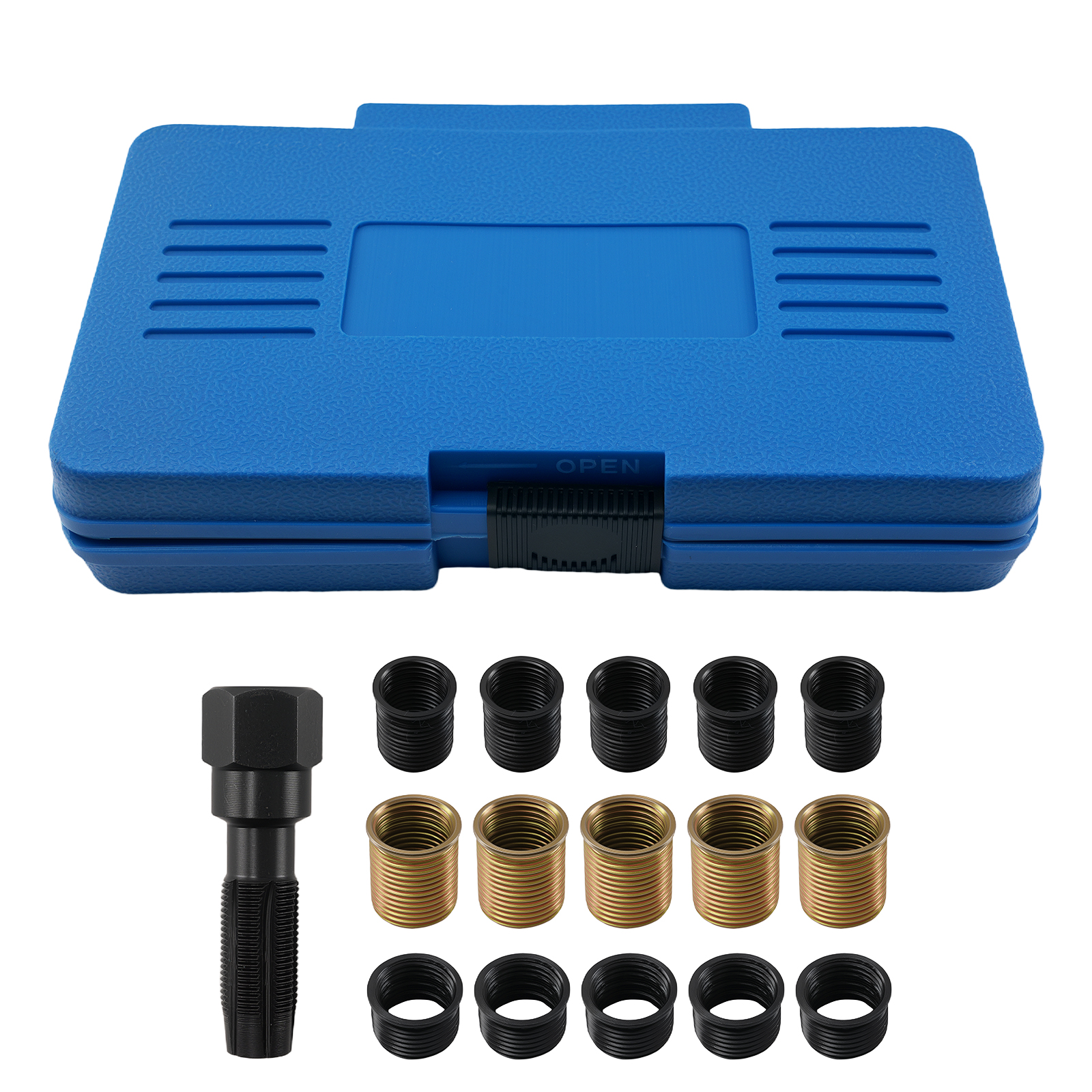 16 Piece Thread Reamer Insert M14 M16 Spark Plug Repair Kit with Case